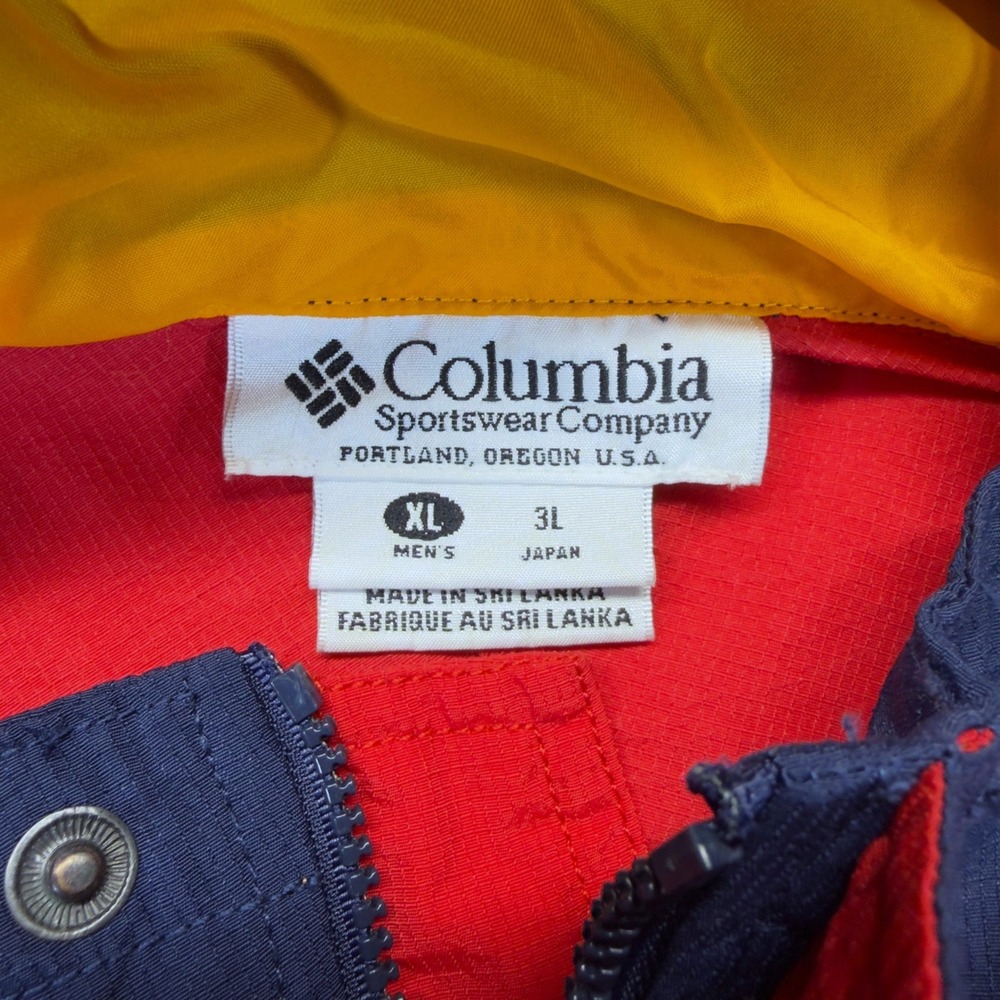 Vintage Columbia Mens XL Bud Racing Hooded Windbreaker Jacket 90s Nylon - Picture 5 of 12